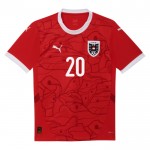 Günstige Fußballtrikots Österreich Konrad Laimer 20 Heimtrikot EURO 2024 Kurzarm